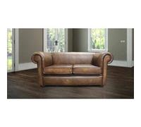 Chesterfield Handmade 1930's 2 Seater Sofa Settee Antique Gold Real Leather In Classic Style