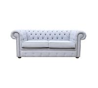 Chesterfield Handmade 2.5 Seater Sofa Catania Ash Grey Fabric In Classic Style