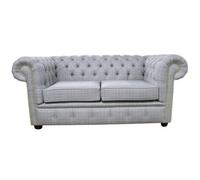 Chesterfield Handmade 2 Seater Sofa Rhona Dove Fabric In Classic Style
