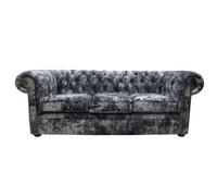 Chesterfield Handmade 3 Seater Sofa Abstract Print Soft Fabric In Classic Style