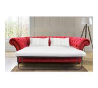 Chesterfield Handmade 3 Seater Sofa Bed Pimlico Rouge Red Fabric In Balmoral Style
