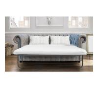 Chesterfield Handmade 3 Seater Sofa Bed Velluto Hessian Mink Fabric In Classic Style