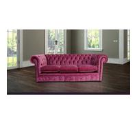 Chesterfield Handmade 3 Seater Sofa Settee Modena Rose Pink Velvet Fabric In Classic Style
