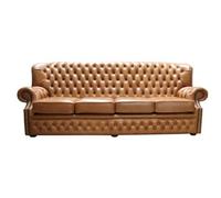 Chesterfield Handmade 4 Seater Sofa Old English Saddle Leather In Monks Style