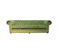 Chesterfield Handmade 4 Seater Sofa Pimlico Sage Green Fabric In Classic Style