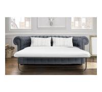 Chesterfield Handmade Arnold 3 Seater Sofa Bed Grey Wool In Classic Style