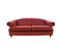 Chesterfield Handmade Merton 3 Seater Sofa Camden Wine Red Real Fabric