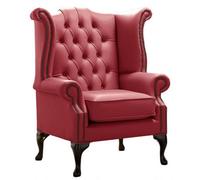 Chesterfield High Back Wing Chair Shelly West Leather Bespoke In Queen Anne Style