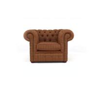 Chesterfield Low Back Club Chair Loch Claret Real Wool Tartan In Classic Style