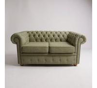 Chesterfield Original Arnold 2 Seater Sofa Glamis Opal Green Tweed Wool In Classic Style