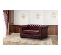 CHESTERFIELD OX RED FAUX LEATHER SOFA SET SUITES SETTEE 2 TWO SEATER