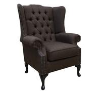 Chesterfield Prince's Flat Wing Queen Anne Chair Emporio Brown Fabric