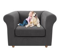 Chesterfield Sofa Cover Elastic Stretch Couch Slipcover with Cushion Cover Grey One Seat Durable Furniture Protector Stylish Home Decor Easy to Clean