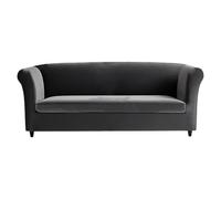 Chesterfield Sofa Cover - Non-Slip Stretch Velvet Protector for 2-Seat Couch - Custom Cushions Included - Stylish Mum Gray with Love Design