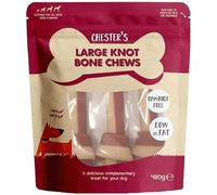 Chester's Large Knot Bone Chews for Dogs 480g | Rawhide Free Dog Treats | Long Lasting Dog Chews | Low Fat Natural Dog Snacks with Chicken & Sweet Potato | Dental Chew for Dogs Over 4 Months