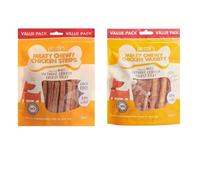 Chesters Meaty Chewy Dog Treats - 2 Pack | High-Protein, Natural, Soft Chewy Snacks for Dogs (Chicken Strips & Chicken Variety)