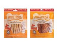 Chesters Meaty Chewy Dog Treats - 2 Pack | High-Protein, Natural, Soft Chewy Snacks for Dogs (Chicken Twists & Chicken Fillets)