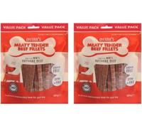Chester's Meaty Tender Beef Fillets Dog Treats 2 x 320g | 100% Natural Beef | Grain Free & Hypoallergenic | Low Fat Soft Chewy Training Rewards | High Protein Snack for Dogs