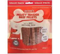 Chester's Meaty Tender Beef Fillets for Dogs 100% Natural Grain Free Hypoallergenic Low Fat Soft Chewy Dog Treat Training Reward Snack 1 Pack, Beef Fillets
