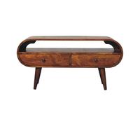 Chestnut Circular TV Stand Chest of Drawers