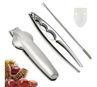 Chestnut Clip, Chestnut Cutter, Nutcracker for Nuts, Metal Nutcracker, Chestnut Crackers in Stainless Steel, Nut Breaker for All Types of Nuts, Lobsters, Crabs, Crustaceans (B)