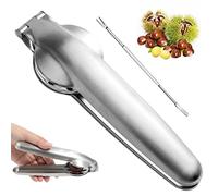 Chestnut Cutter, Chestnut Opener, 304 Stainless Steel Chestnut Pliers Chestnut Clip Chestnut Pliers Nut Crackers Sheller, Multifunctional Chestnut Peeler Kitchen Tools Accessories with Nut Needle
