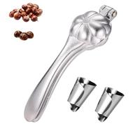 Chestnut Cutter Tool, Aluminum Alloy Chestnut Peeler Cracker Opener with Thumb Peeling Knife Shells Multifunctional Scoring All Nut Tool for Both Raw and Roasted Chestnuts (Silver)