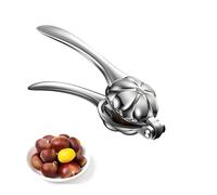 Chestnut Cutter Tool, Easy Quick Clip Opener Nut Cracker, Aluminum Alloy Chestnut Peeler Sheller for Peeling, Scoring, Shelling Nuts Kitchen Tool (Silver)