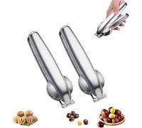 Chestnut Opener, 2025 New Stainless Steel Chestnut Opener, 304 Stainless Steel Chestnut Clip Metal Nut Cracker, Chestnut Nutcracker, Portable Household Clip with Smooth Handle for Kitchen (2pcs)