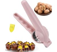 Chestnut Opener Cutter Peeler Clip Nut Crackers Sheller Pliers Multifunctional Chestnut Peeler Kitchen Tools Ergonomic Design (Pink)