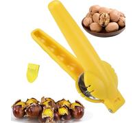 Chestnut Opener Cutter Peeler Clip Nut Crackers Sheller Pliers Multifunctional Chestnut Peeler Kitchen Tools Ergonomic Design (Yellow)