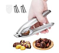 Chestnut Opener, Stainless Steel Chestnut Clip Nut Cracker Multifunctional Chestnut Cutter Tool Kitchen Pecan Walnut Plier Opener with Thumb Guard Peelers & Nut Pick