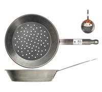 Chestnut Pan in Heavy Iron with Non-Slip Handle, 30 cm, Silver
