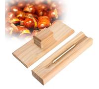 Chestnut Peeler, Chestnut Opener Tool - 7-inch Wooden & Metal Nut Cracker for Chestnuts, Walnuts, Lotus Seeds, Easy-Grip Non-Slip Handle, Kitchen Nut Peeling Tool for Home