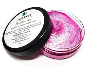Chestnut Quick Drying Metallic Wax for Wood Rainbow Colours 50g (Pink)