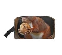 Chestnut SquirrelLarge Capacity Cosmetic Organizer，Travel Makeup Bag for Women