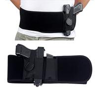 Chestnut-YX Tactical Belly Band Gun Holsters for Concealed Carry, Gun Holster Waist Pistol Holster with Pouch Fits Most Pistols and Revolvers (Black)