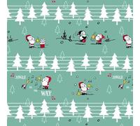 Chestnuts Peanuts Snoopy Christmas 44'' Wide 100% Cotton Children's Fabric Material for Quilting, Clothing, Sewing (01 Jingle All The Way) (Sold by The Half Metre)