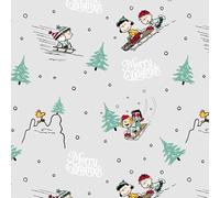 Chestnuts Peanuts Snoopy Christmas 44'' Wide 100% Cotton Children's Fabric Material for Quilting, Clothing, Sewing (05 Merry Christmas, 1 Metre)