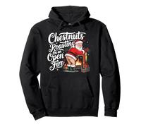 Chestnuts Roasting On An Open Fire Funny Santa Christmas Pullover Hoodie