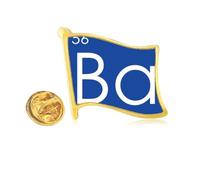 Chestry Elements Period Table Alkaline Earth Metal Barium Ba Golden Metal Flag Lapel Pin Badge