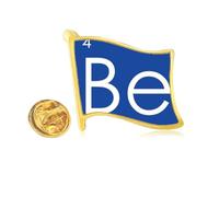Chestry Elements Period Table Alkaline Earth Metal Beryllium Be Golden Metal Flag Lapel Pin Badge