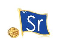 Chestry Elements Period Table Alkaline Earth Metal Strontium Sr Golden Metal Flag Lapel Pin Badge