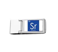 Chestry Elements Period Table Alkaline Earth Metal Strontium Sr Slim Money Clip Stainless Holder Pocket Wallet