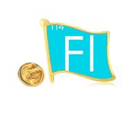 Chestry Elements Period Table Poor Metals Flerovium Fl Golden Metal Flag Lapel Pin Badge