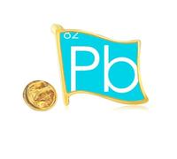 Chestry Elements Period Table Poor Metals Lead Pb Golden Metal Flag Lapel Pin Badge