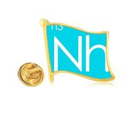 Chestry Elements Period Table Poor Metals Nihonium Nh Golden Metal Flag Lapel Pin Badge
