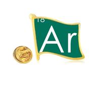 Chestry Elements Period Table Rare Gas Argon Ar Golden Metal Flag Lapel Pin Badge