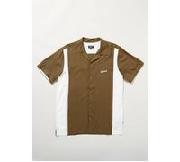 Chet Rock Austin Men's Brown Bowling Shirt Contrast Panel Short Sleeve | Size: XL Chet Rock Brown XL