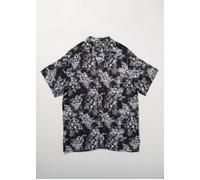 Chet Rock Men's Black Kobra Print Shirt Open Collar Short Sleeve in Grey | Size: Large Chet Rock Grey L